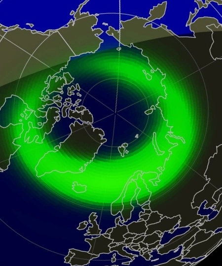 aurora forecast for the next hour